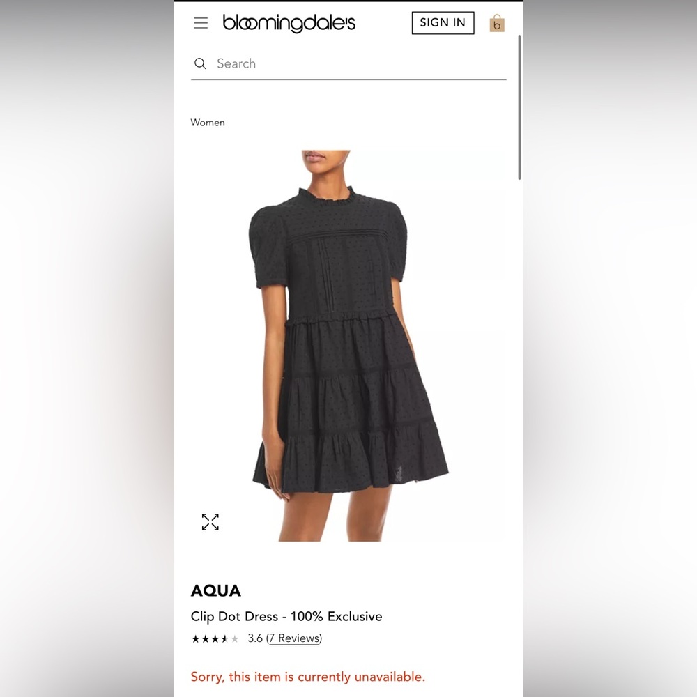 Aqua Sz M Black Clip Dot Dress
